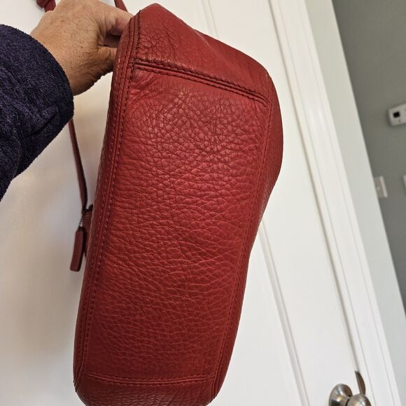 COACH Vintage RED Pebbled Leather Sonoma Shoulder Crossbody Bag G6M-4920 Large - Picture 5 of 15